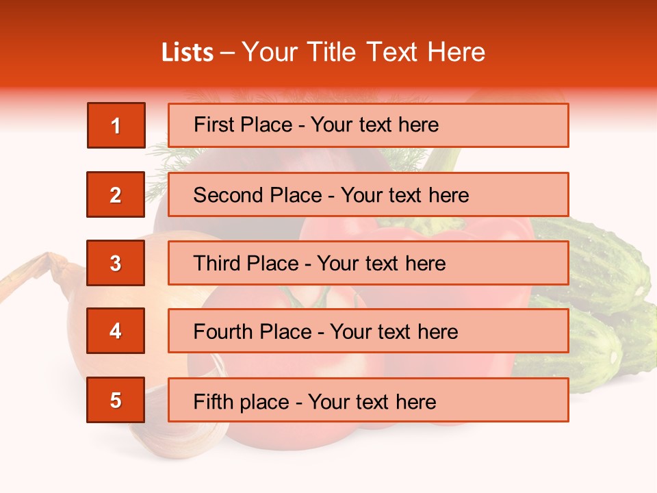A Group Of Different Types Of Vegetables On A White Background PowerPoint Template