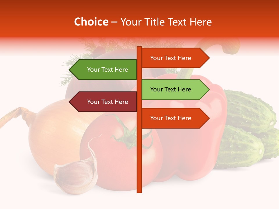 A Group Of Different Types Of Vegetables On A White Background PowerPoint Template