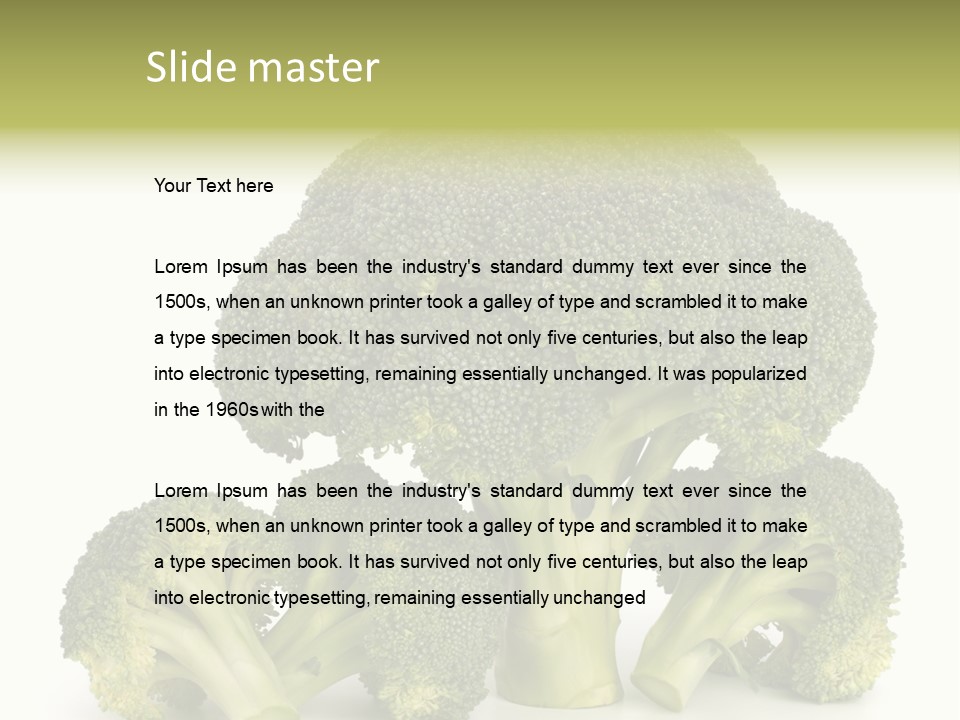 A Broccoli Powerpoint Presentation Is Shown PowerPoint Template