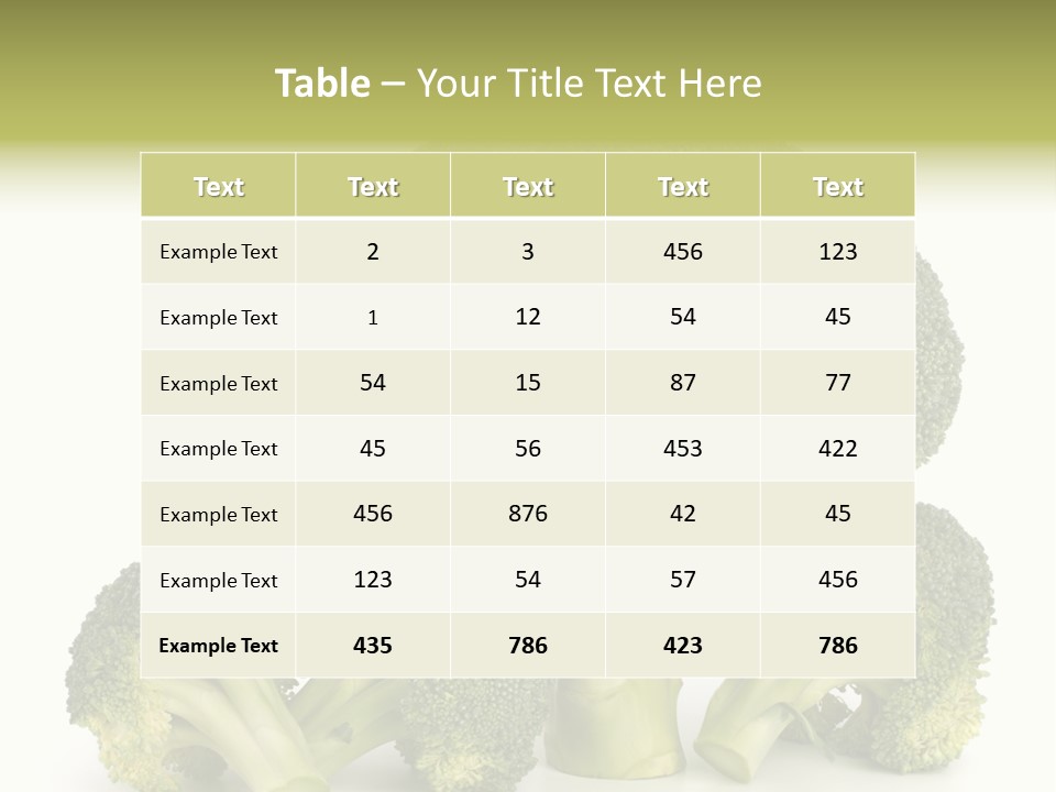 A Broccoli Powerpoint Presentation Is Shown PowerPoint Template