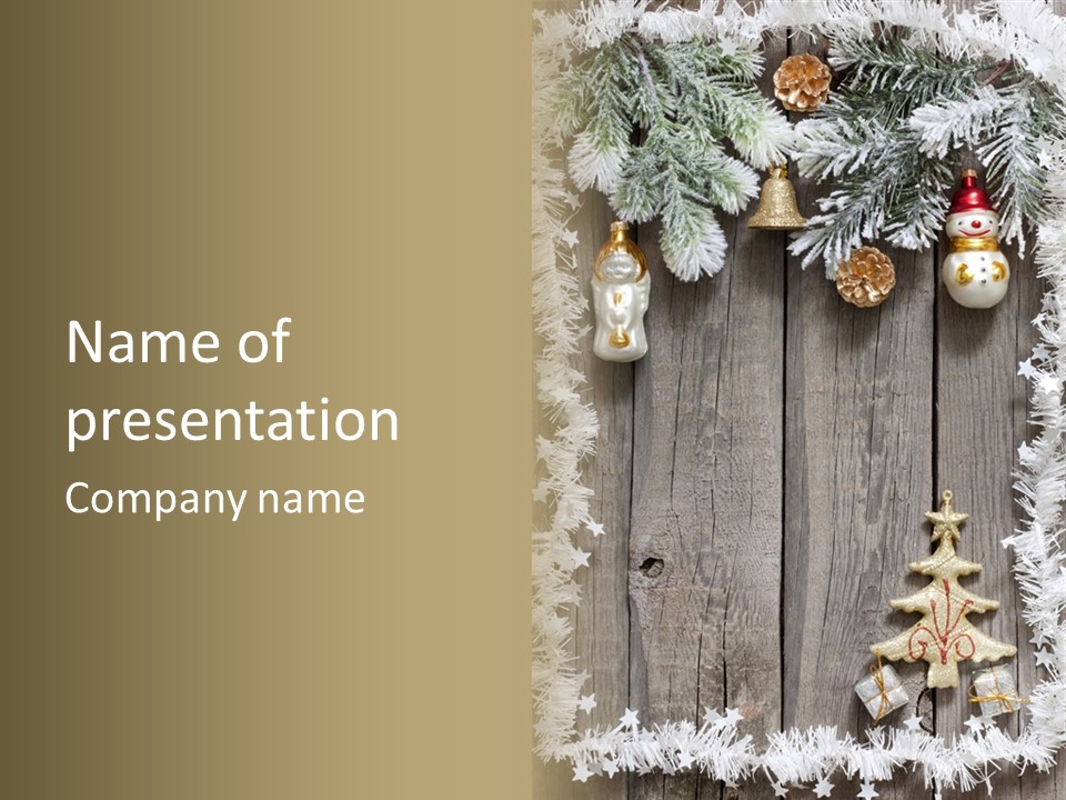White Bauble Needle PowerPoint Template