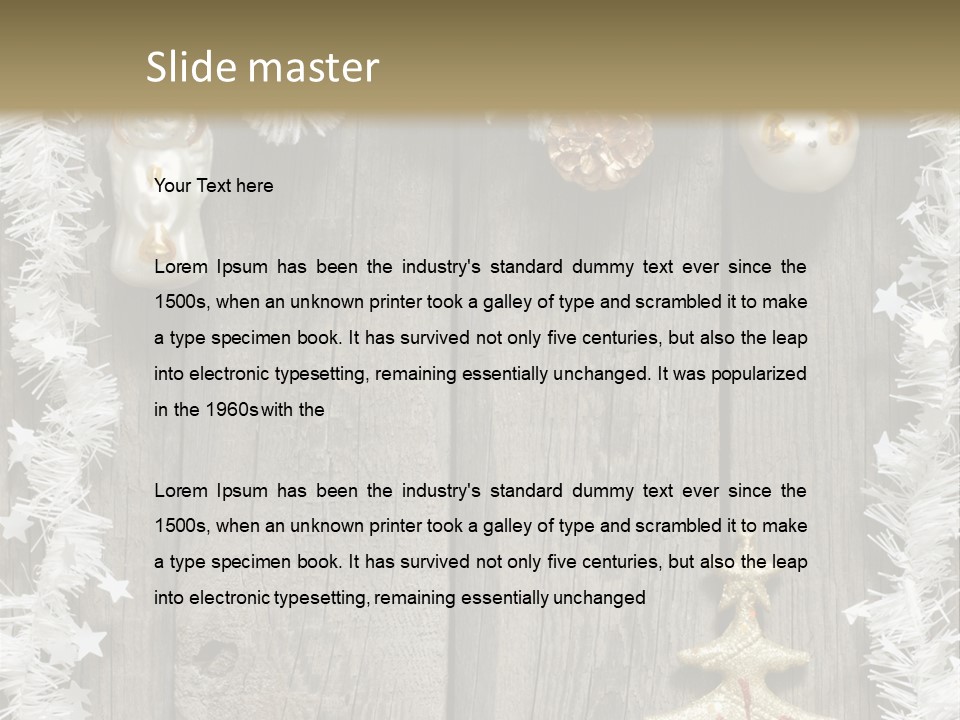 White Bauble Needle PowerPoint Template