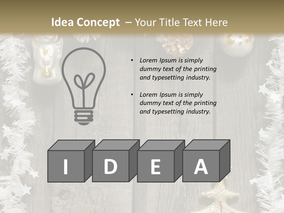 White Bauble Needle PowerPoint Template