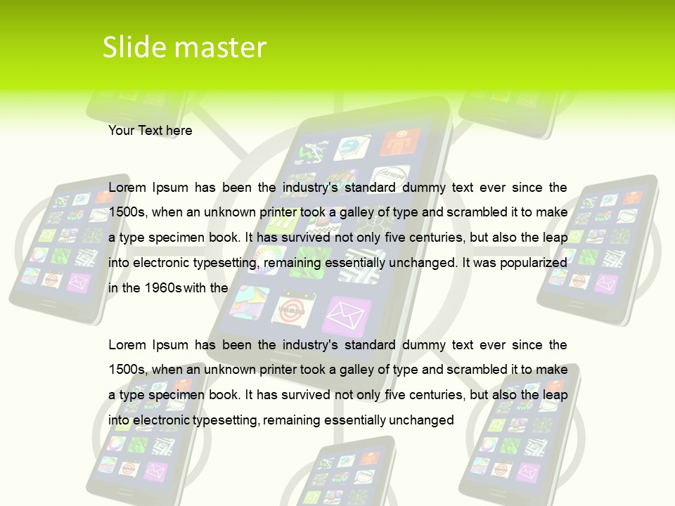 Smartphone Touch Screen Phone PowerPoint Template