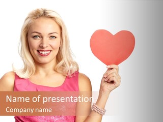 Looking Female Blonde PowerPoint Template