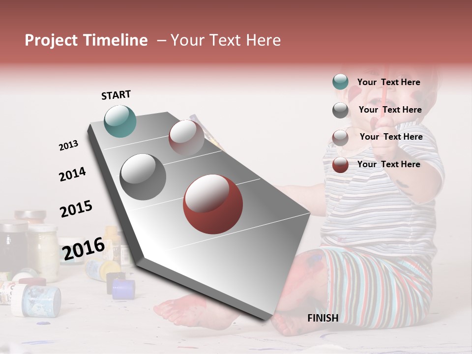 Malen Kinder Winzig PowerPoint Template