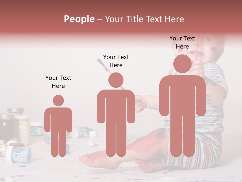 Malen Kinder Winzig PowerPoint Template