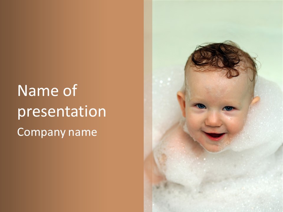 Child Suds Froth PowerPoint Template