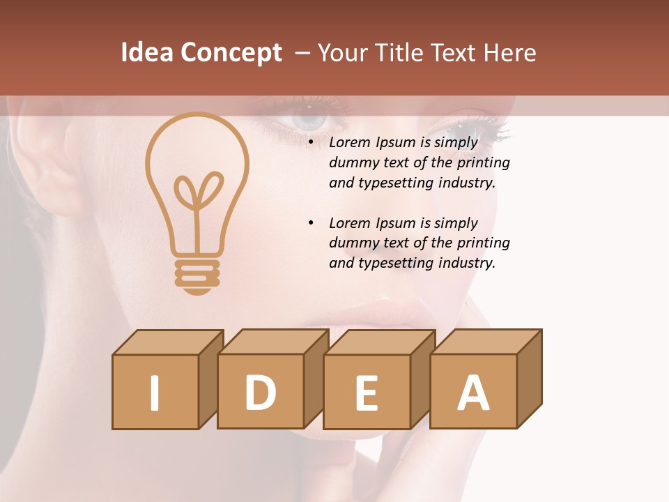 A Beautiful Woman With Blue Eyes Powerpoint Template PowerPoint Template