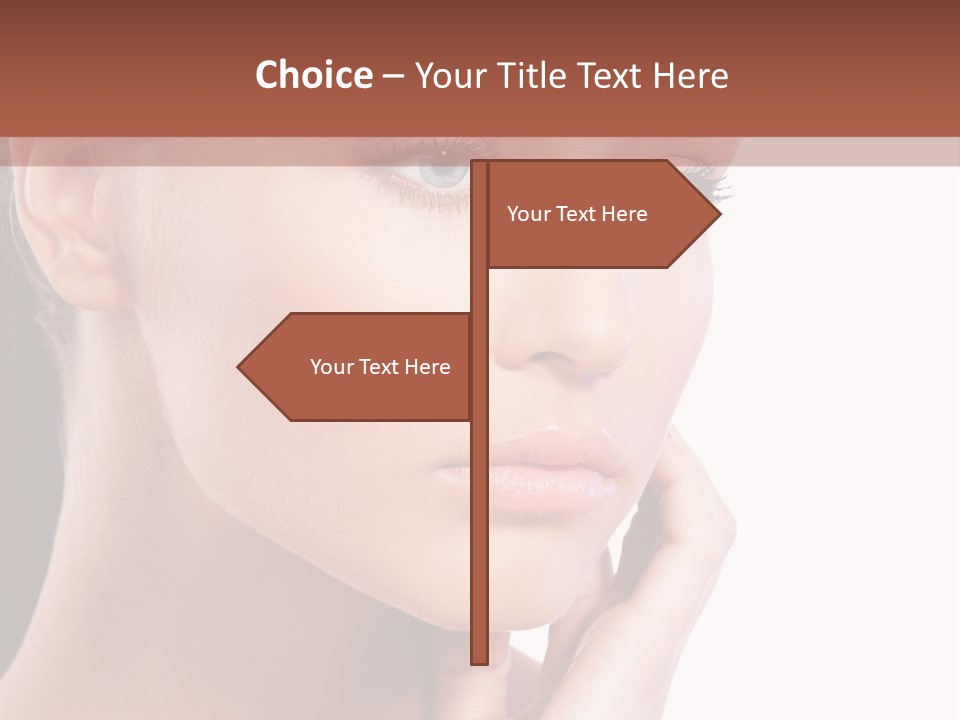 A Beautiful Woman With Blue Eyes Powerpoint Template PowerPoint Template