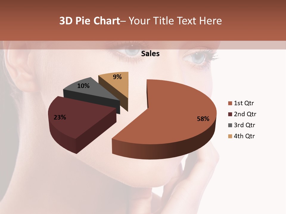 A Beautiful Woman With Blue Eyes Powerpoint Template PowerPoint Template