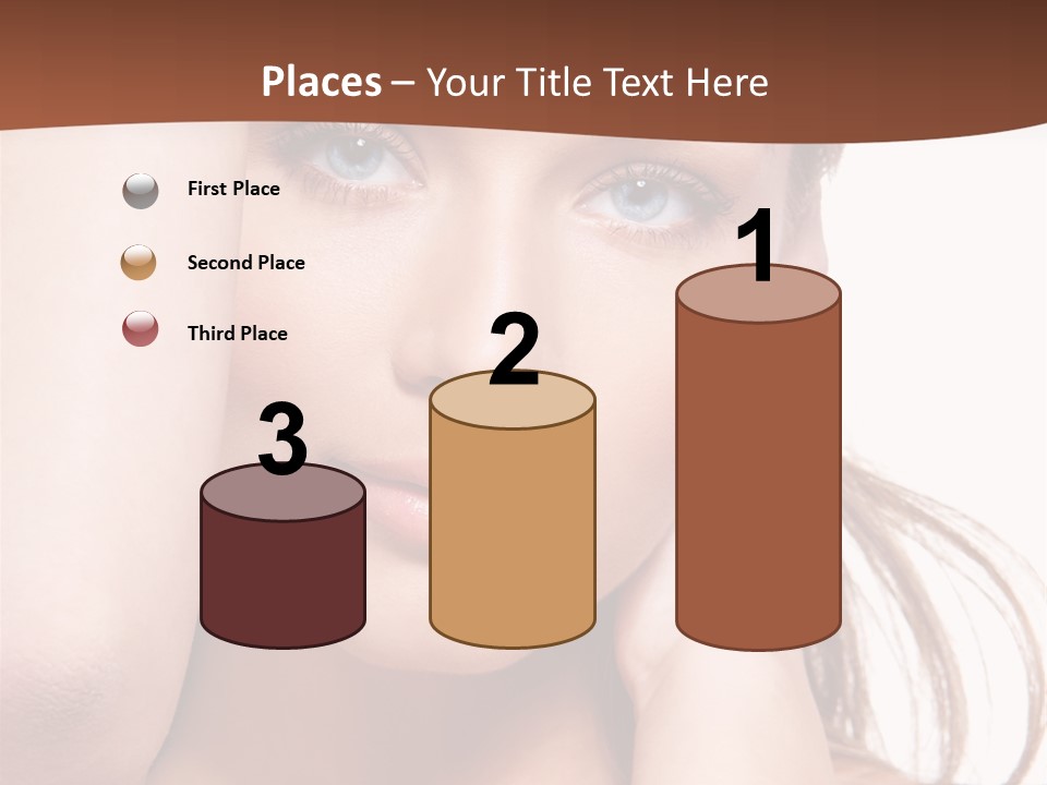 A Beautiful Woman Posing With Her Hands On Her Head PowerPoint Template