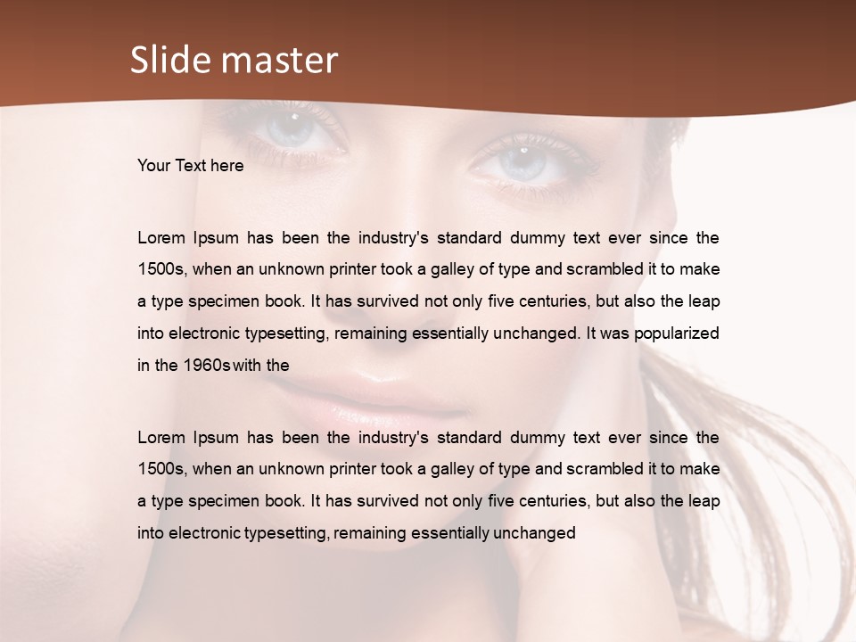 A Beautiful Woman Posing With Her Hands On Her Head PowerPoint Template