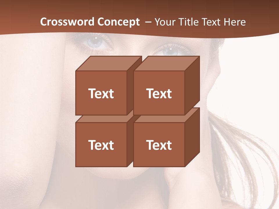 A Beautiful Woman Posing With Her Hands On Her Head PowerPoint Template