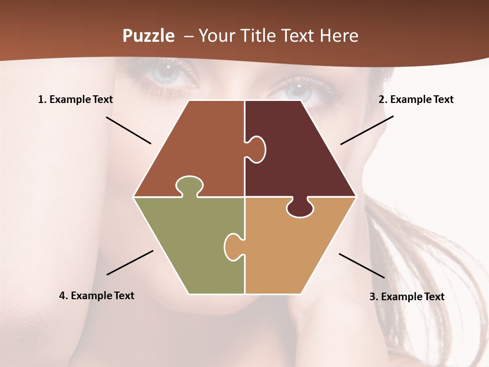 A Beautiful Woman Posing With Her Hands On Her Head PowerPoint Template