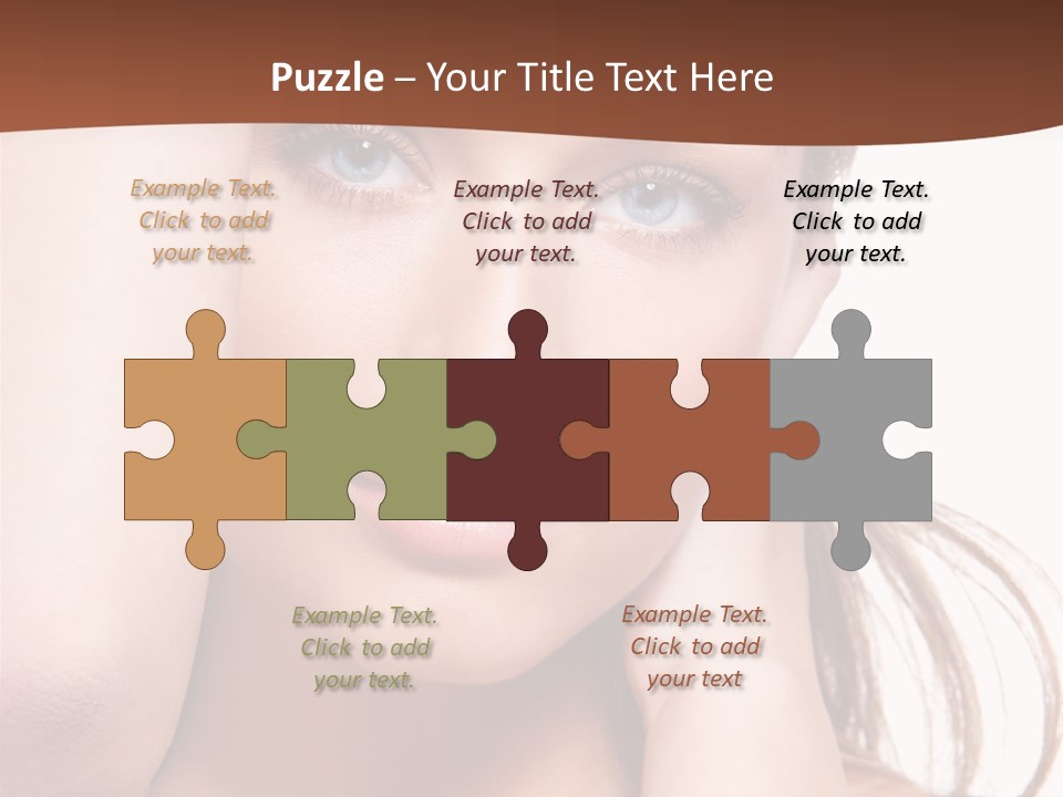 A Beautiful Woman Posing With Her Hands On Her Head PowerPoint Template