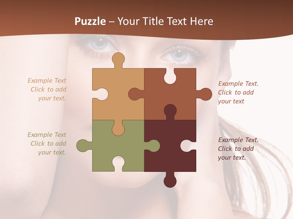 A Beautiful Woman Posing With Her Hands On Her Head PowerPoint Template