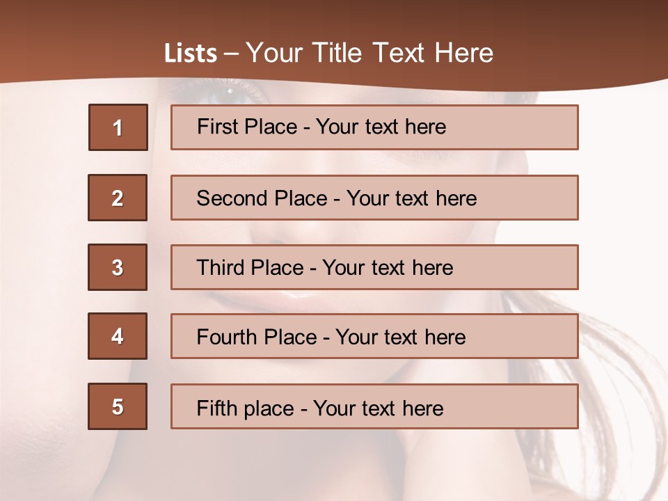 A Beautiful Woman Posing With Her Hands On Her Head PowerPoint Template