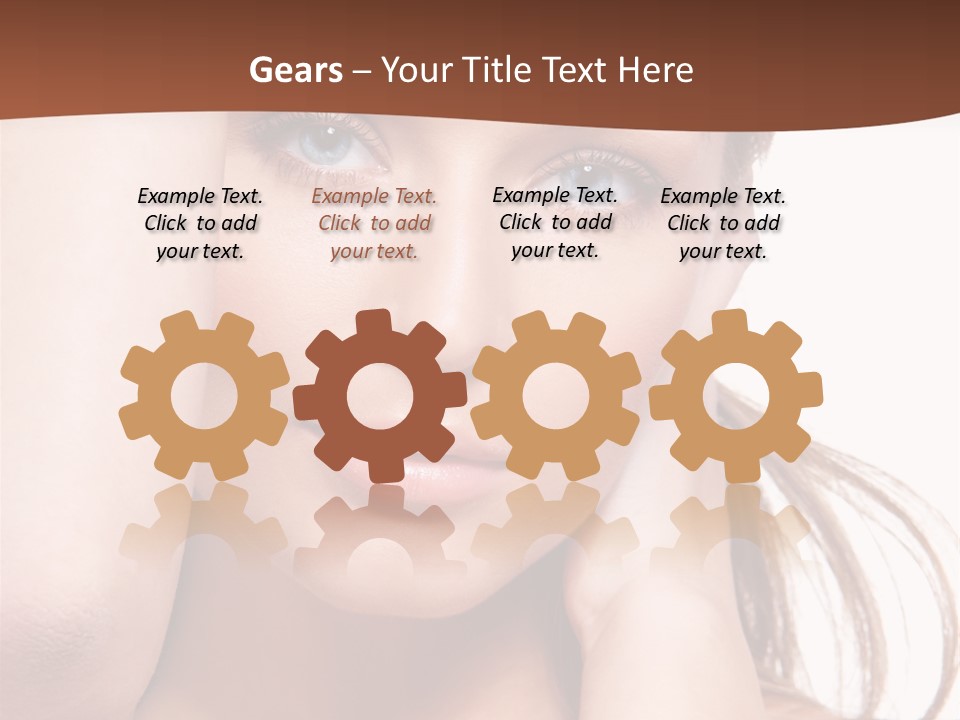 A Beautiful Woman Posing With Her Hands On Her Head PowerPoint Template