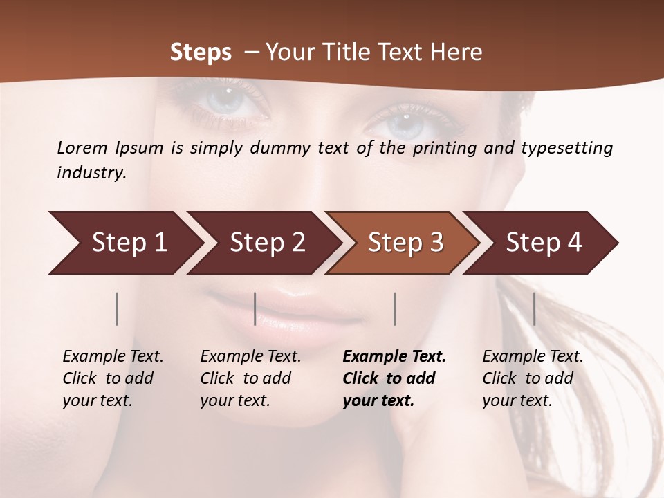 A Beautiful Woman Posing With Her Hands On Her Head PowerPoint Template