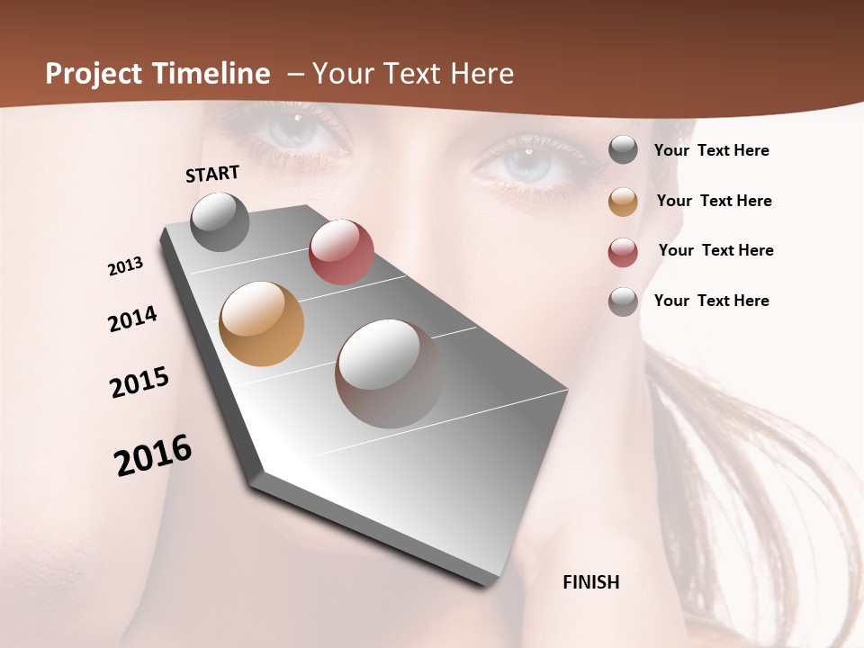 A Beautiful Woman Posing With Her Hands On Her Head PowerPoint Template