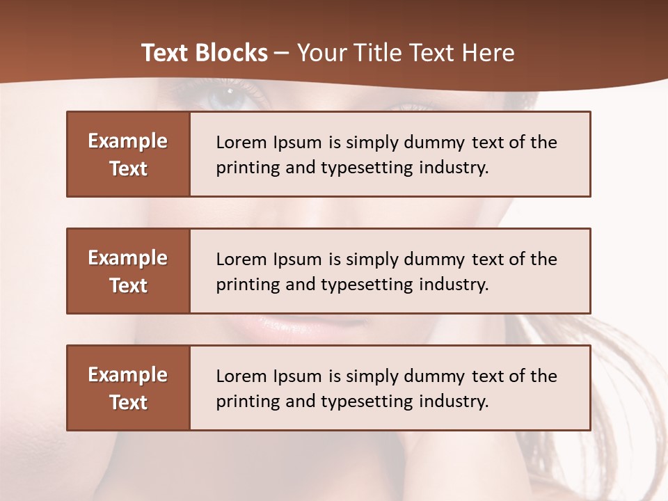 A Beautiful Woman Posing With Her Hands On Her Head PowerPoint Template