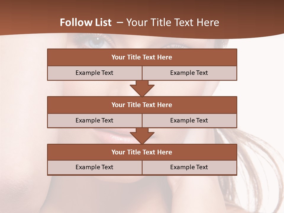 A Beautiful Woman Posing With Her Hands On Her Head PowerPoint Template