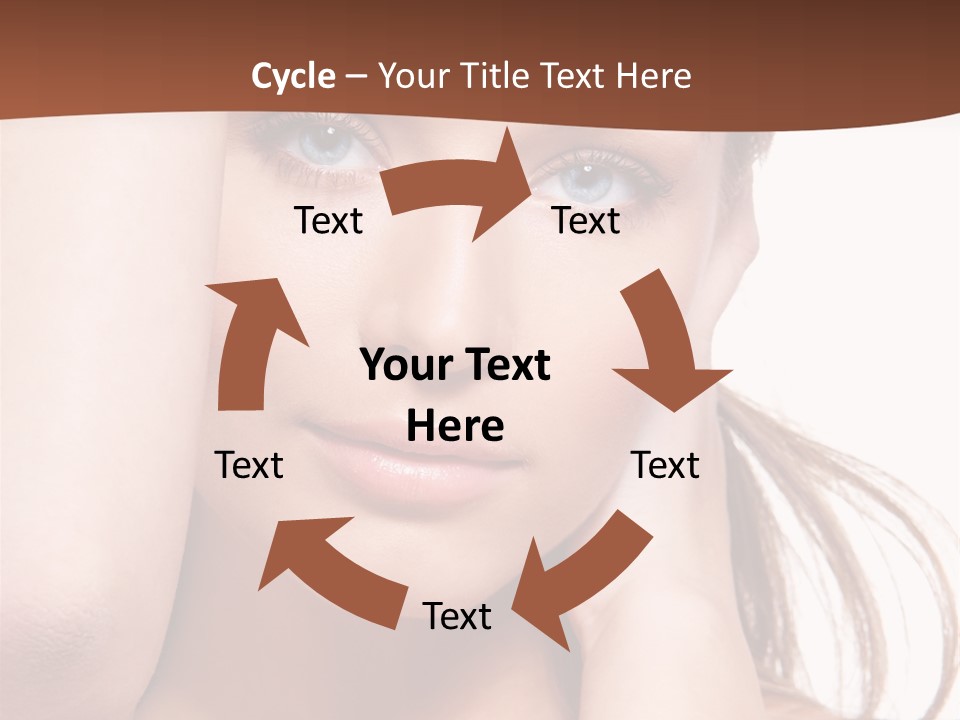 A Beautiful Woman Posing With Her Hands On Her Head PowerPoint Template