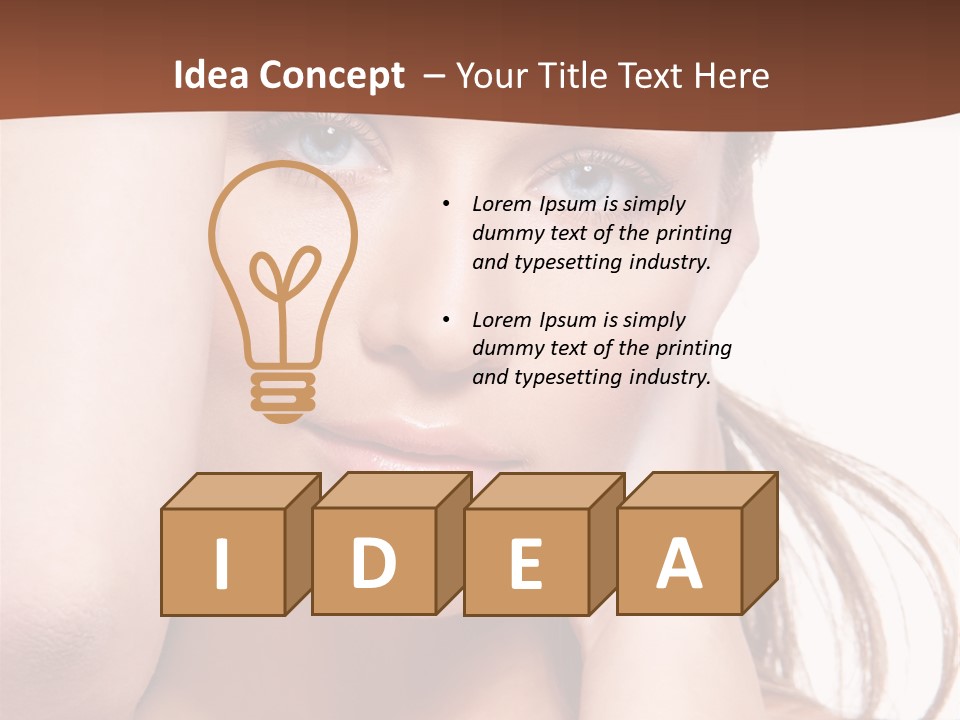 A Beautiful Woman Posing With Her Hands On Her Head PowerPoint Template