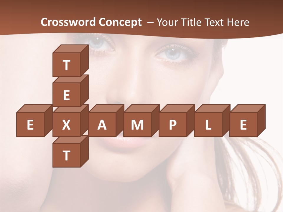 A Beautiful Woman Posing With Her Hands On Her Head PowerPoint Template