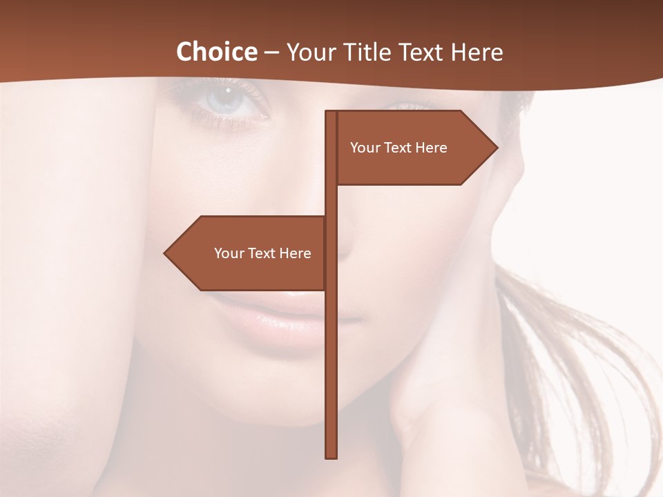 A Beautiful Woman Posing With Her Hands On Her Head PowerPoint Template