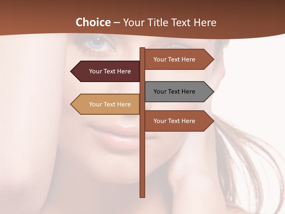 A Beautiful Woman Posing With Her Hands On Her Head PowerPoint Template