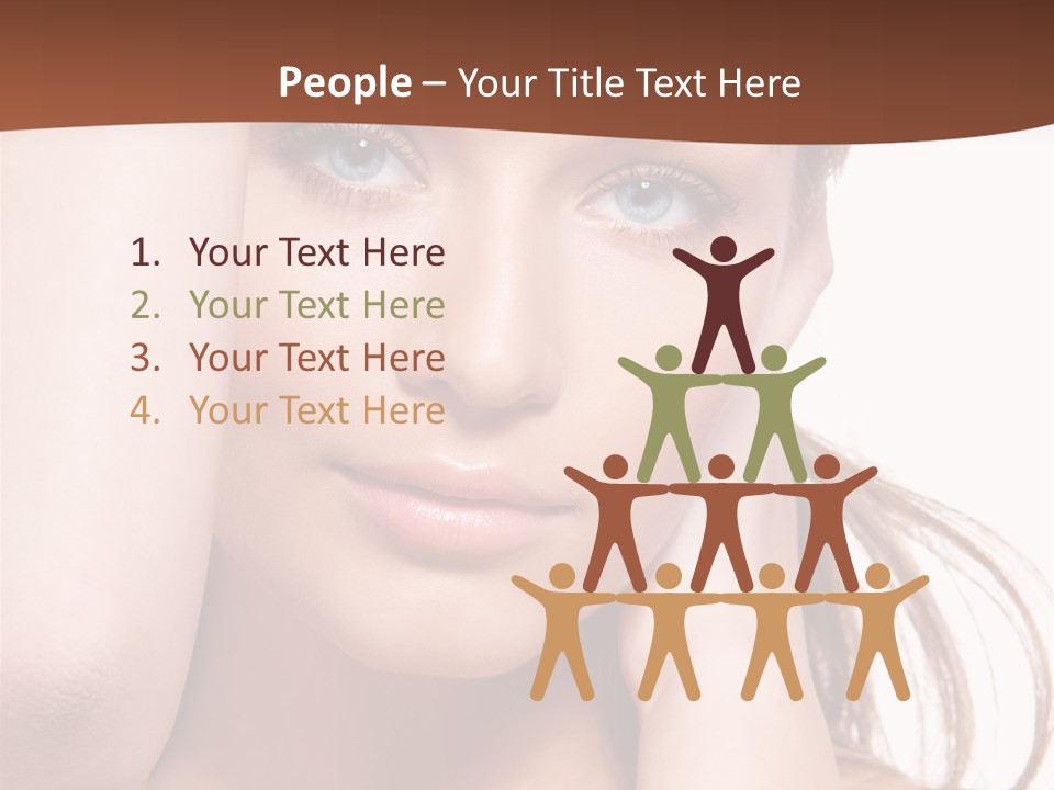 A Beautiful Woman Posing With Her Hands On Her Head PowerPoint Template