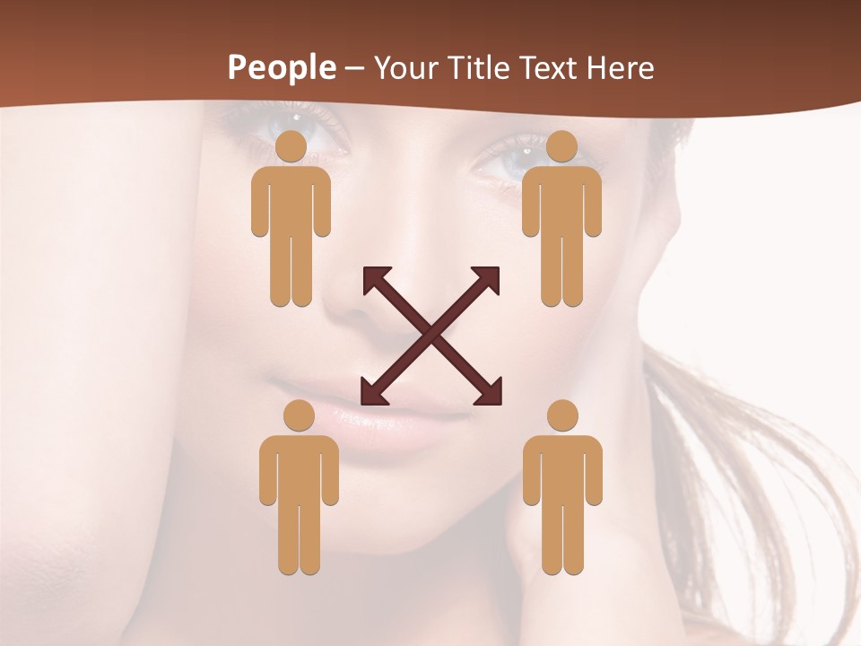 A Beautiful Woman Posing With Her Hands On Her Head PowerPoint Template