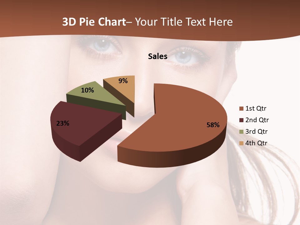 A Beautiful Woman Posing With Her Hands On Her Head PowerPoint Template