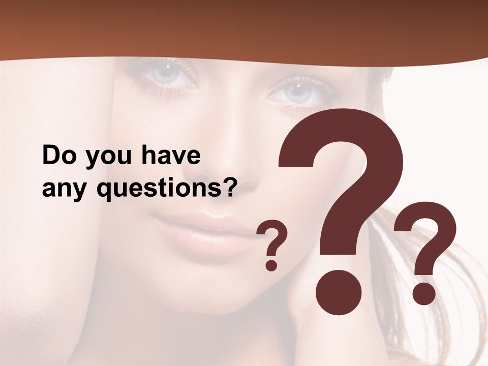 A Beautiful Woman Posing With Her Hands On Her Head PowerPoint Template