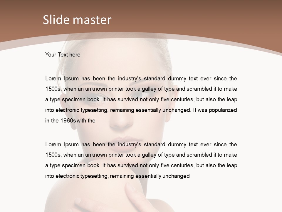 A Beautiful Woman With Her Arms Crossed Powerpoint Presentation Template PowerPoint Template