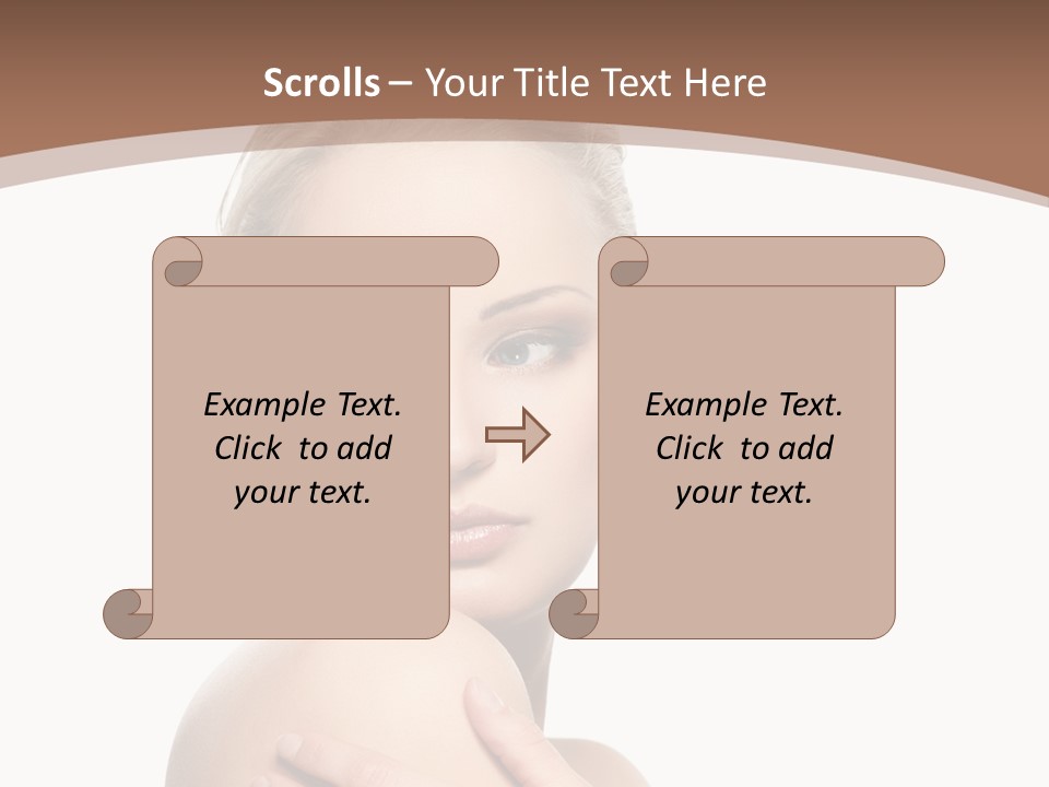 A Beautiful Woman With Her Arms Crossed Powerpoint Presentation Template PowerPoint Template