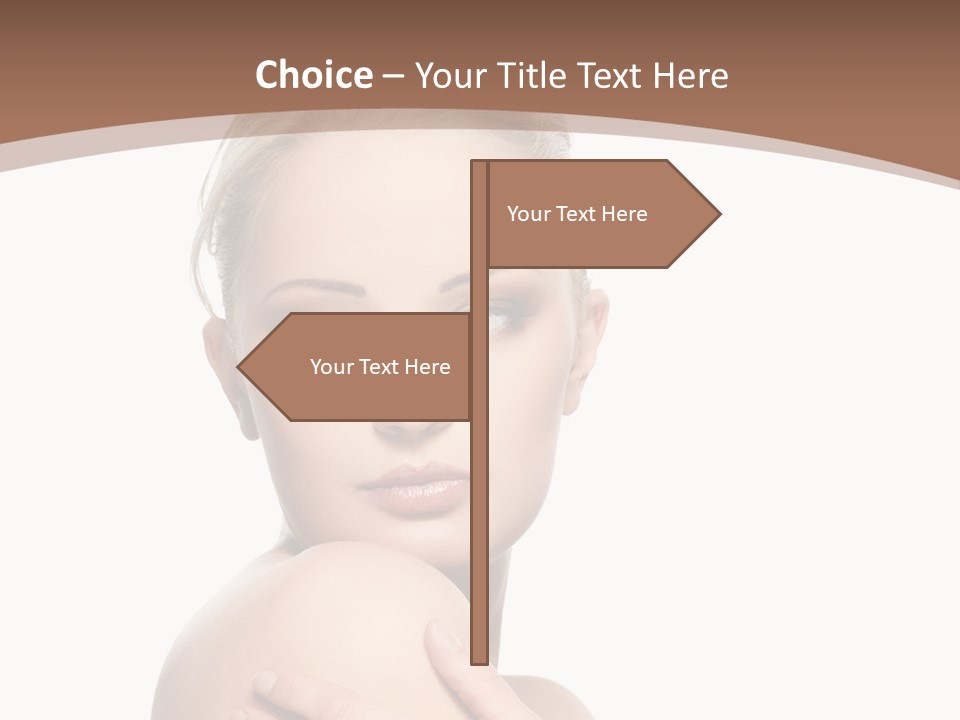 A Beautiful Woman With Her Arms Crossed Powerpoint Presentation Template PowerPoint Template