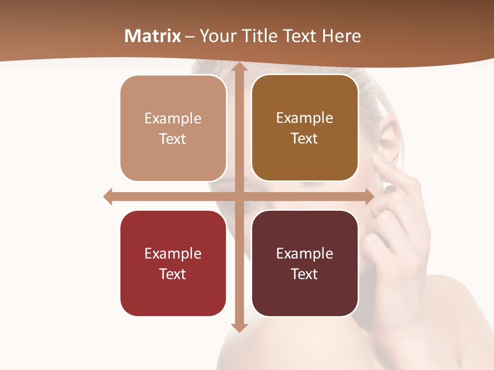 A Beautiful Woman Posing With Her Hand On Her Shoulder PowerPoint Template