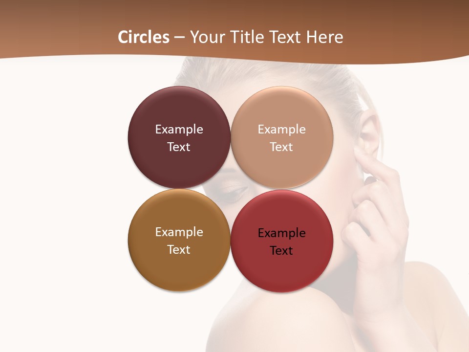 A Beautiful Woman Posing With Her Hand On Her Shoulder PowerPoint Template