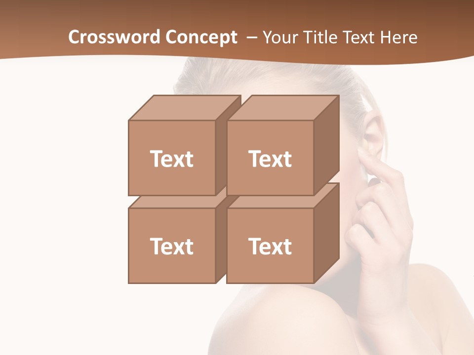 A Beautiful Woman Posing With Her Hand On Her Shoulder PowerPoint Template