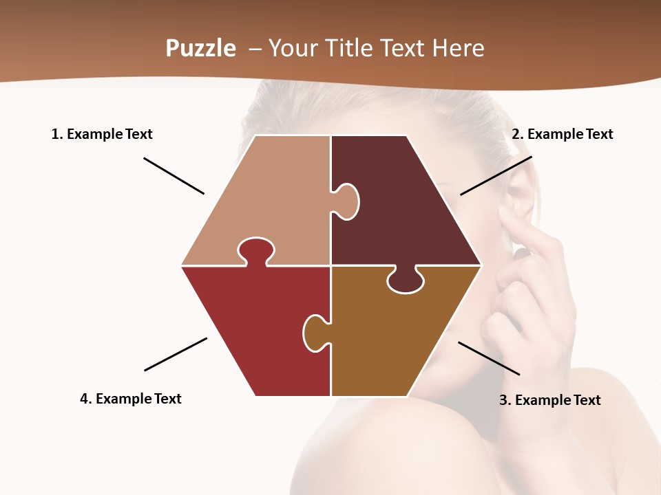 A Beautiful Woman Posing With Her Hand On Her Shoulder PowerPoint Template