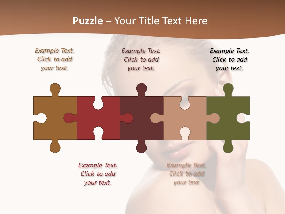 A Beautiful Woman Posing With Her Hand On Her Shoulder PowerPoint Template