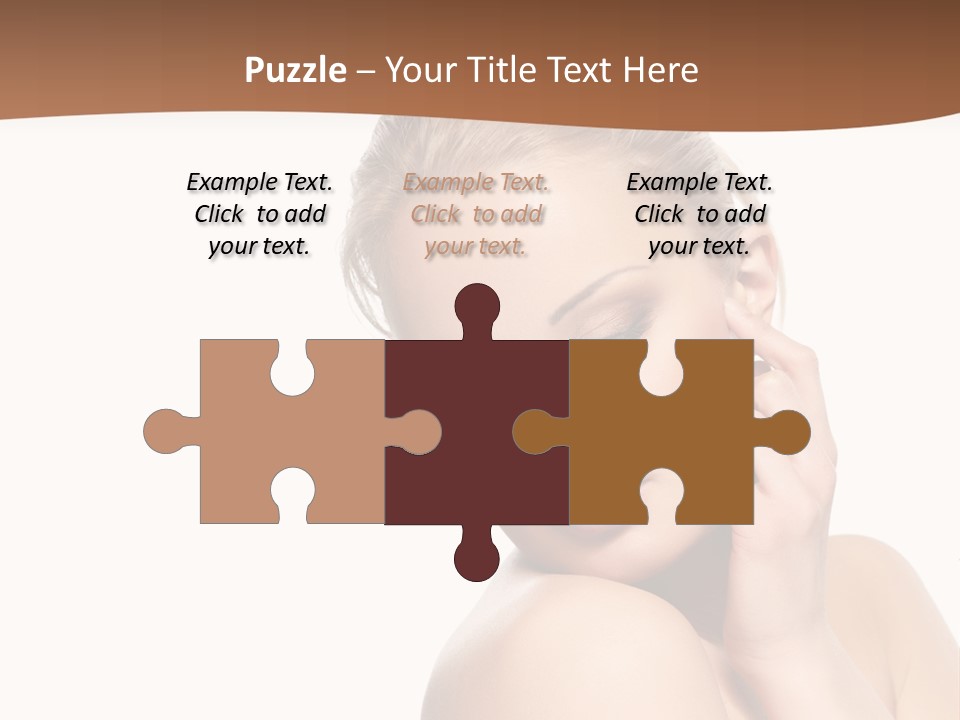 A Beautiful Woman Posing With Her Hand On Her Shoulder PowerPoint Template