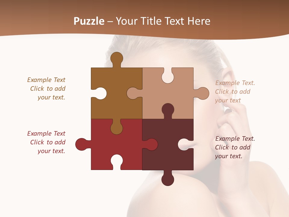 A Beautiful Woman Posing With Her Hand On Her Shoulder PowerPoint Template