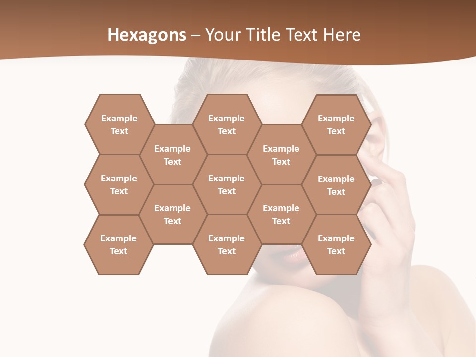 A Beautiful Woman Posing With Her Hand On Her Shoulder PowerPoint Template