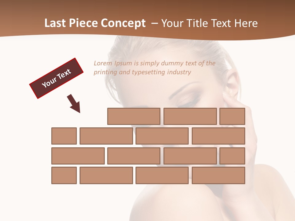 A Beautiful Woman Posing With Her Hand On Her Shoulder PowerPoint Template