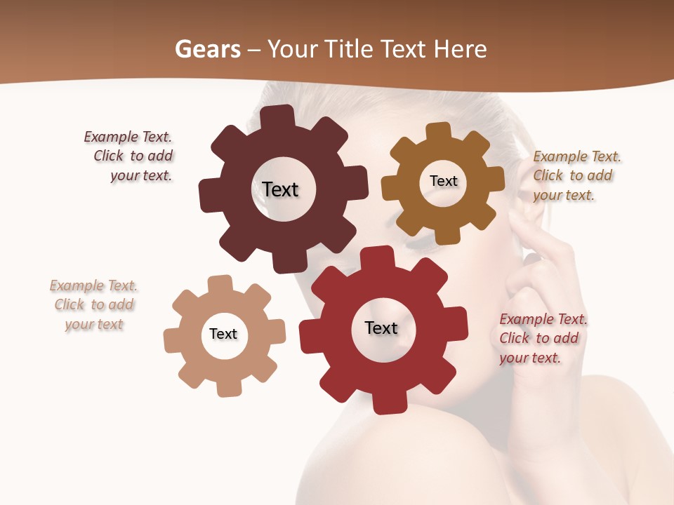 A Beautiful Woman Posing With Her Hand On Her Shoulder PowerPoint Template