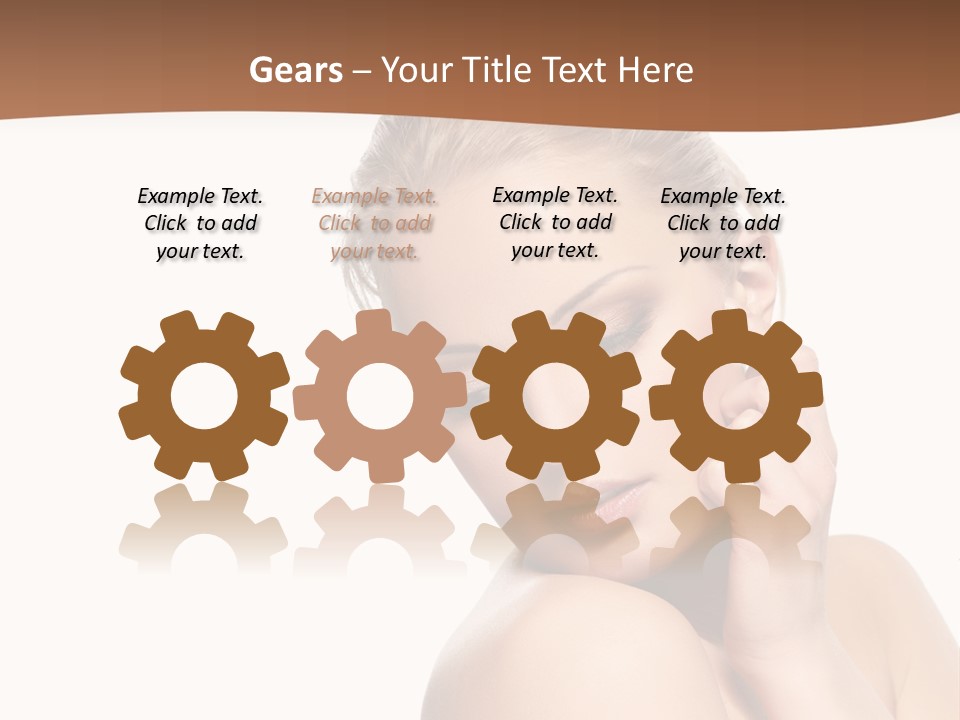 A Beautiful Woman Posing With Her Hand On Her Shoulder PowerPoint Template